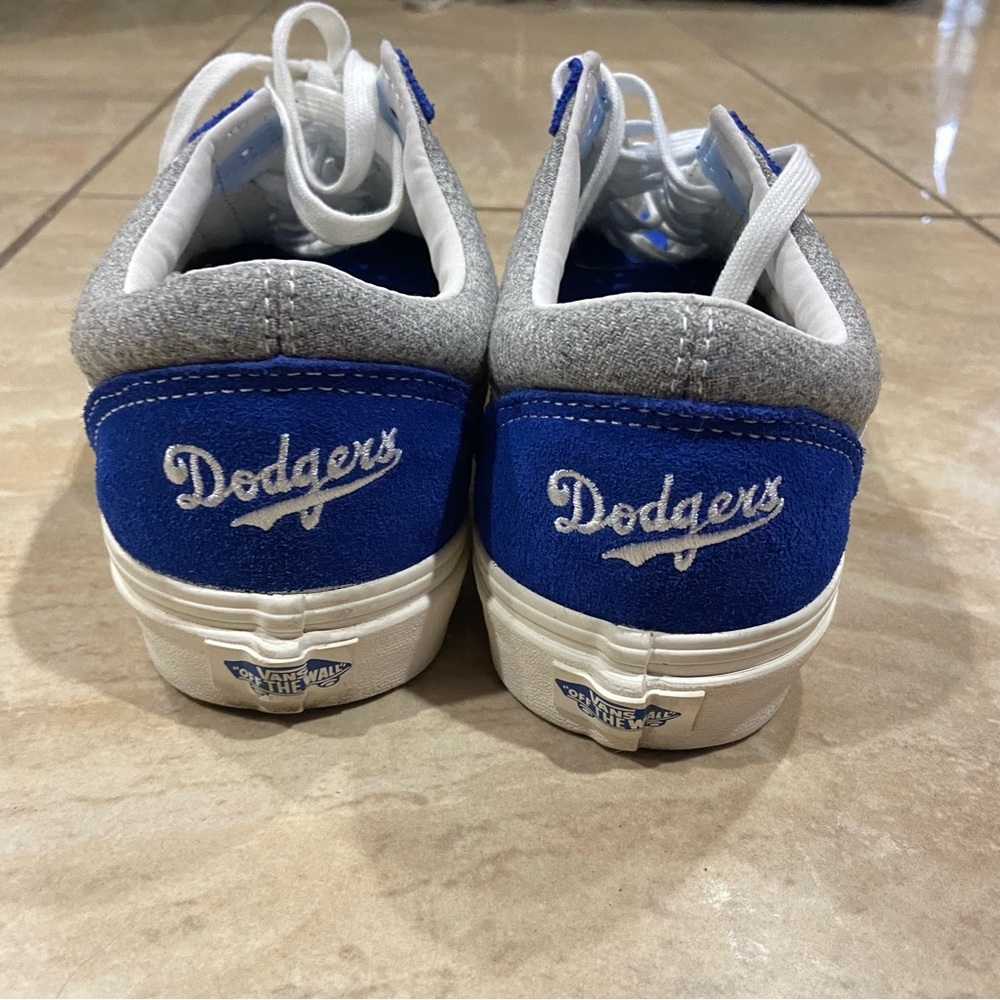 Vans Old Skool MLB Los Angeles Dodgers Size 9 Blue/Gray Wool Embroidered - Picture 4 of 7